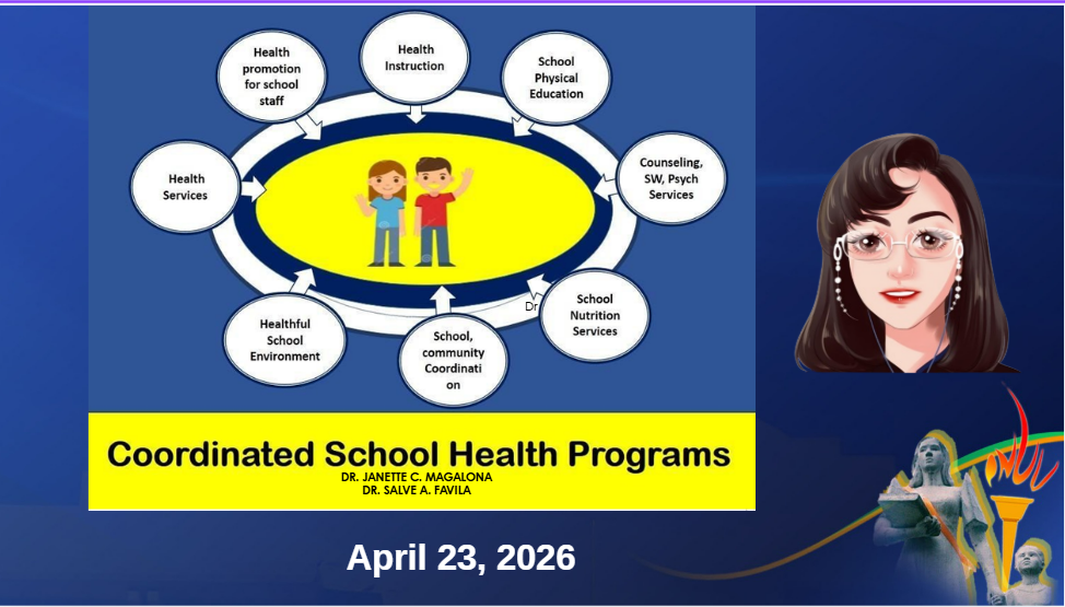 COORDINATED SCHOOL HEALTH EDUCATION PROGRAM - BPHE-CD 4-OV IV-BPHE 2S-PHED17 (M/T/W/TH/F 01:00PM-03:00PM/01:00PM-03:00PM/01:00PM-03:00PM/01:00PM-03:00PM/01:00PM-03:00PM)
